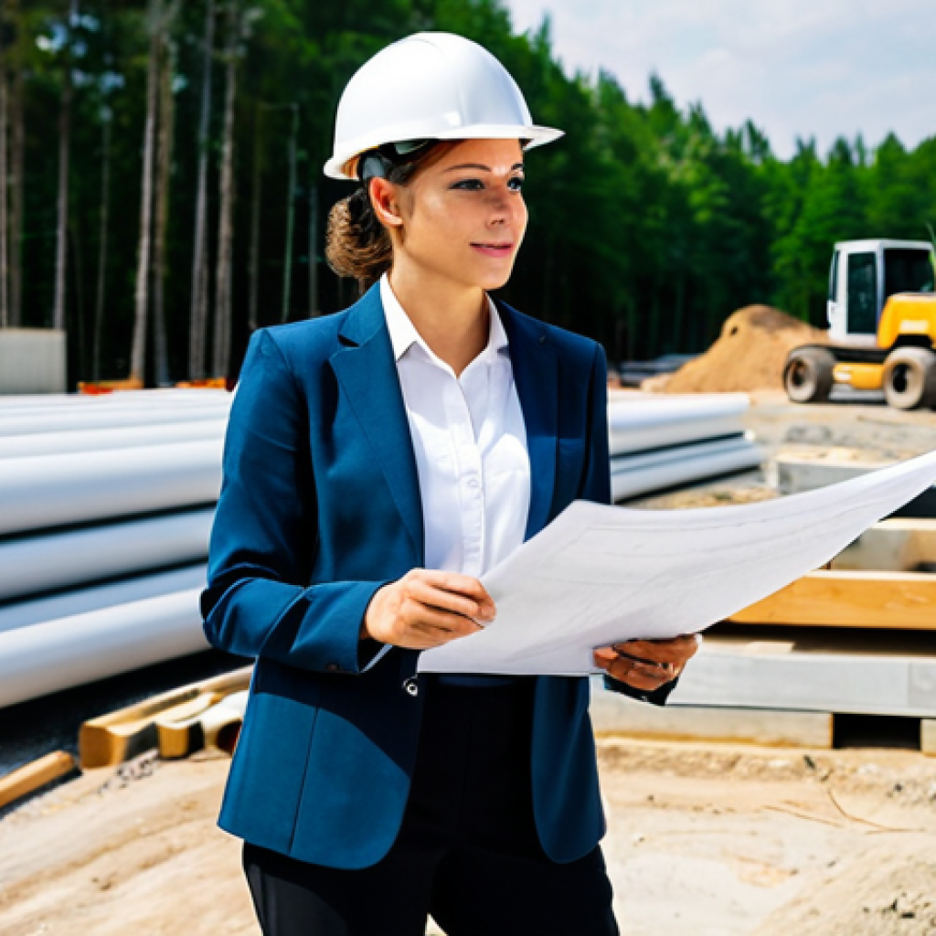 **
"A professional architect, fully clothed in a modest business casual outfit (dress pants, collared shirt, blazer), reviewing blueprints on a construction site, hard hat present, professional environment, safe for work, appropriate content, perfect anatomy, natural proportions, high quality, family-friendly."
**