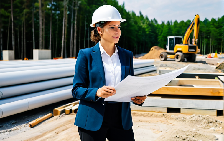 **
"A professional architect, fully clothed in a modest business casual outfit (dress pants, collared shirt, blazer), reviewing blueprints on a construction site, hard hat present, professional environment, safe for work, appropriate content, perfect anatomy, natural proportions, high quality, family-friendly."
**